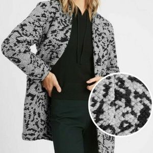 Banana Republic knit collarless coat in grey small